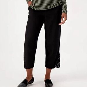 Susan Graver Petite Pantalon Crop Premium Stretch Driftwood Taille M Neuf